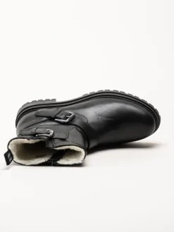Johnny Bulls - Svarta ullfodrade boots i skinn