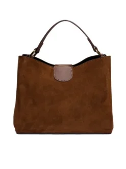 Latalia - Ancona bag croco - Brun blank väska med krokoprägling