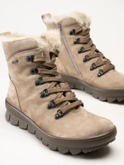 Legero - Beige fodrade kängor med Gore-Tex