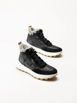 Legero - T4 RUN - Svarta fodrade kängor i skinn
