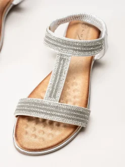 Lunar - 246ESTA - Silver strassandaler med T-sleif