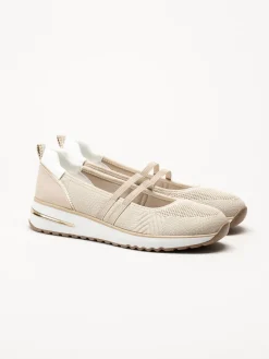 Marco Tozzi - Beige ballerinaskor i mesh