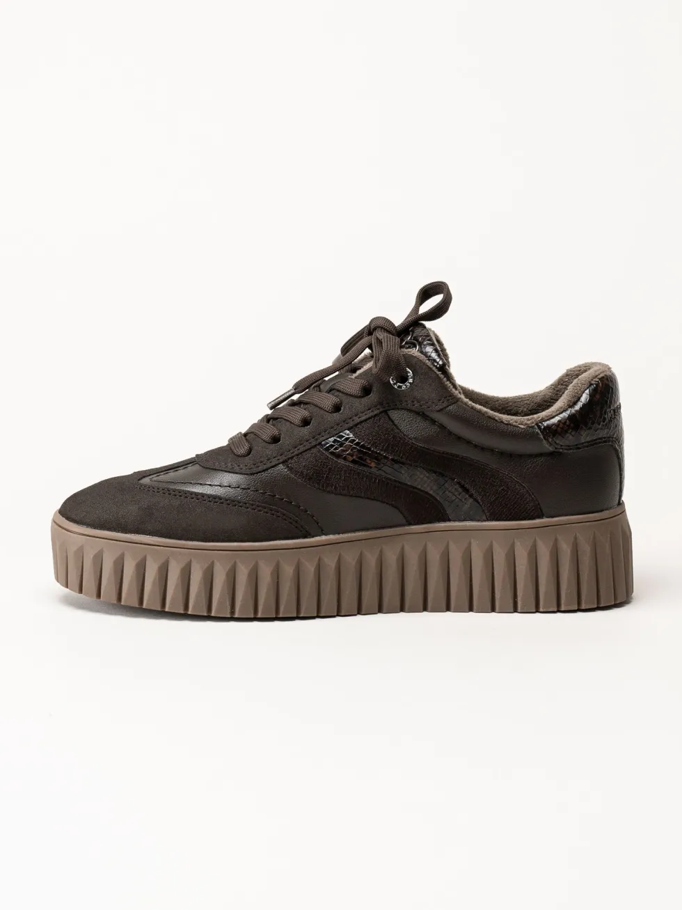 Marco Tozzi - Mörkbruna sneakers