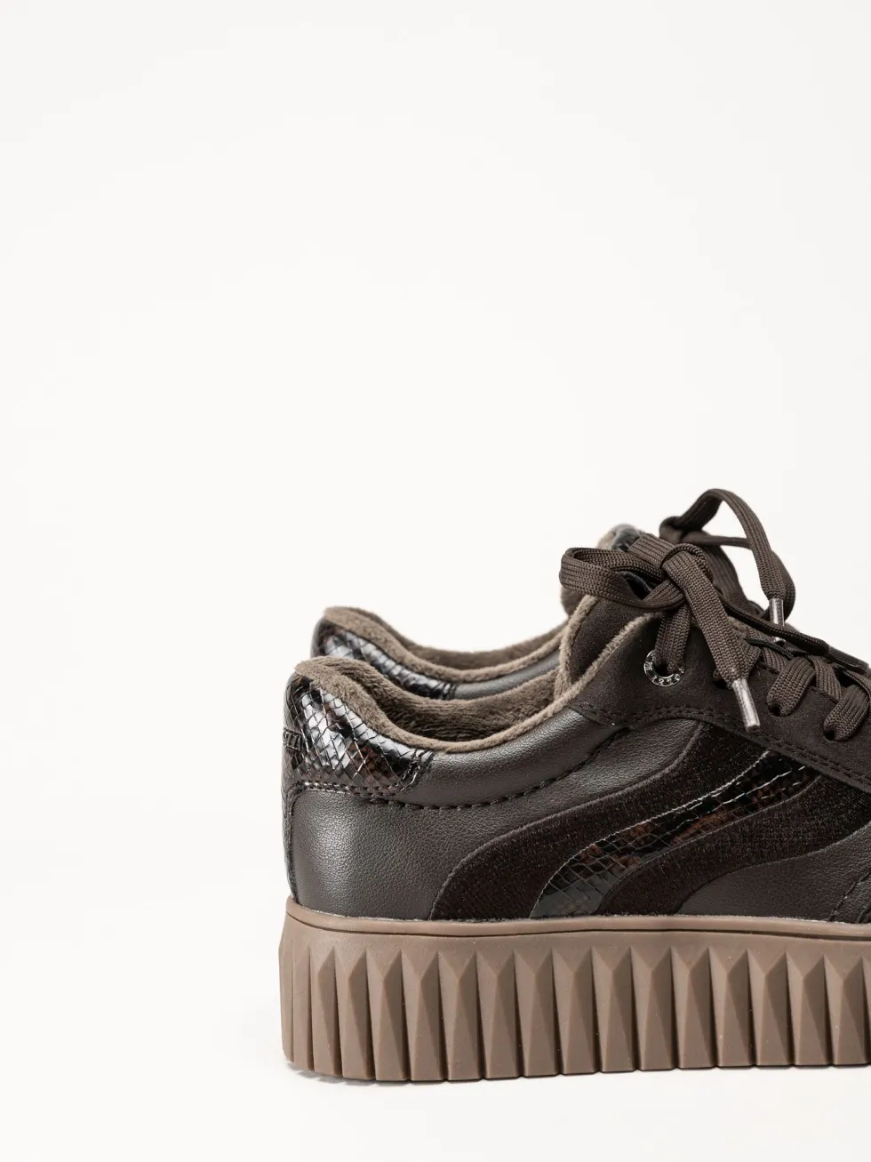 Marco Tozzi - Mörkbruna sneakers