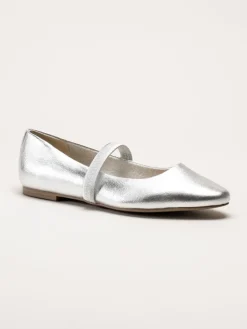 Marco Tozzi - Silverfärgade ballerinaskor