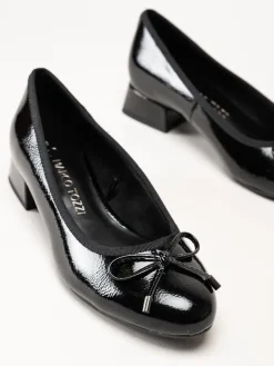 Marco Tozzi - Svarta ballerina pumps i lack