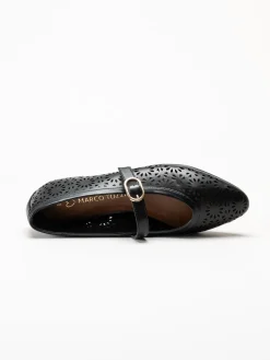 Marco Tozzi - Svarta ballerinaskor med sleif