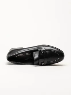 Marco Tozzi - Svarta loafers i skinn