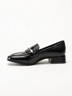 Marco Tozzi - Svarta loafers i skinn