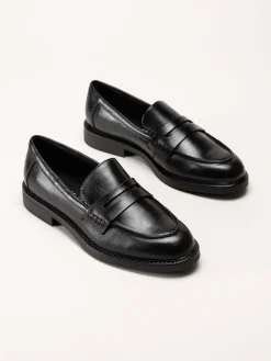 Marco Tozzi - Svarta loafers i skinn