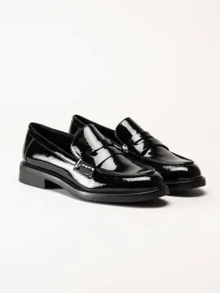 Marco Tozzi - Svarta loafers i syntetlack