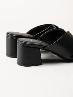 Marco Tozzi - Svarta mules i skinnimitation