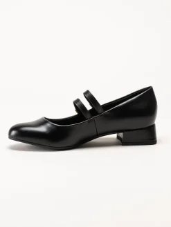 Marco Tozzi - Svarta pumps i skinnimitation