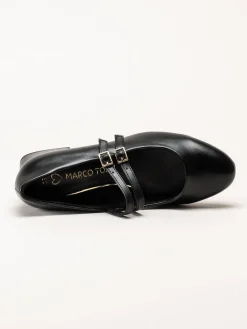 Marco Tozzi - Svarta pumps i skinnimitation