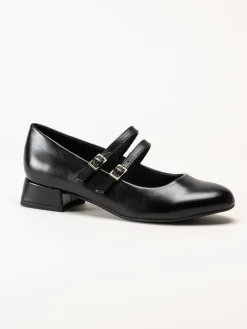 Marco Tozzi - Svarta pumps i skinnimitation