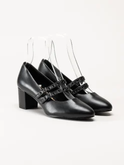 Marco Tozzi - Svarta pumps med slejf