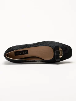 Novita - Manarola Pony - Svarta ballerina i koskinn