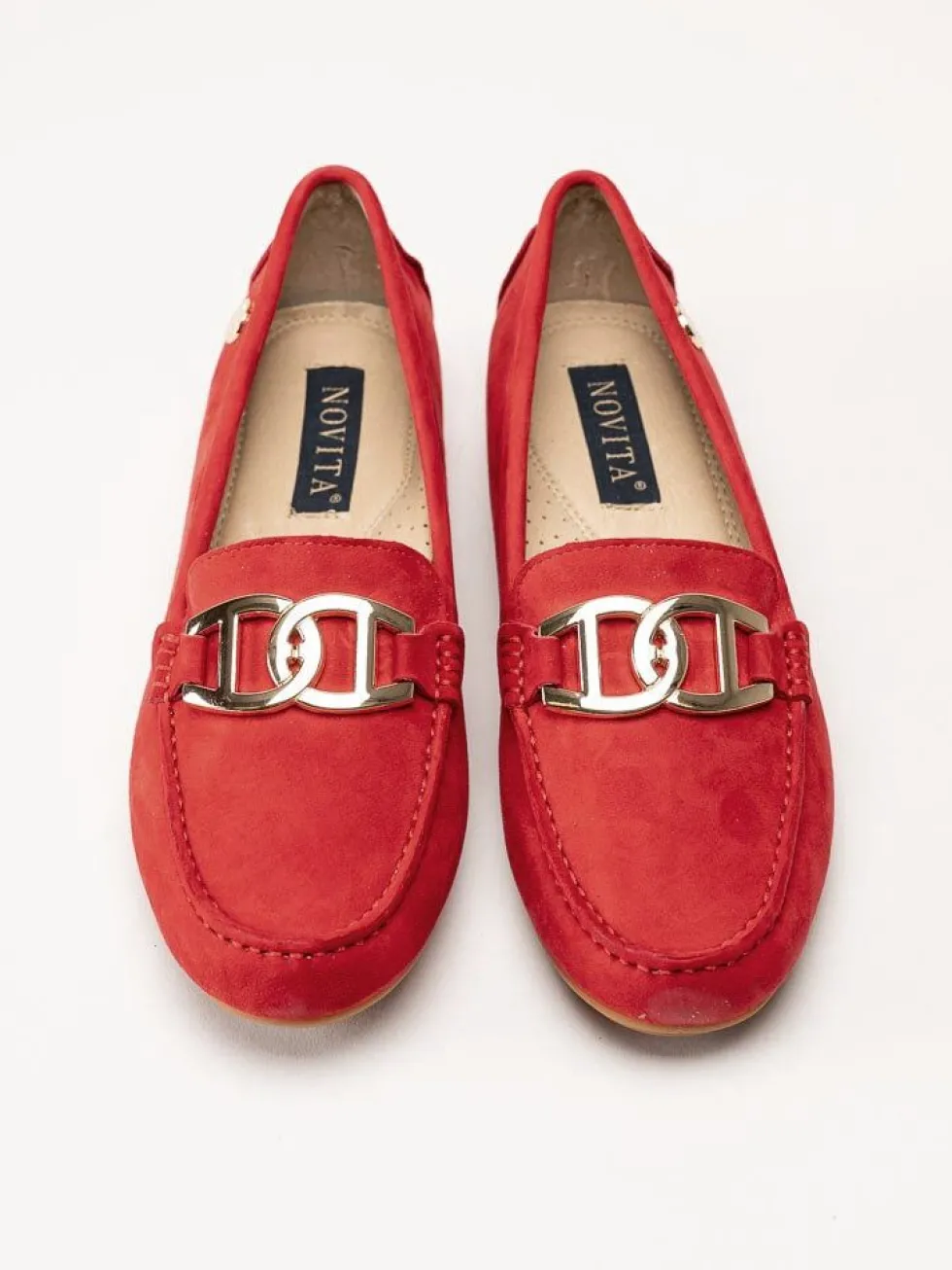 Novita - Parma - Röda loafers i mocka