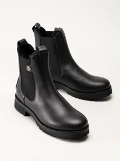 Panama Jack - fransesca Igloo - Svarta fårskinnsfodrade boots i skinn