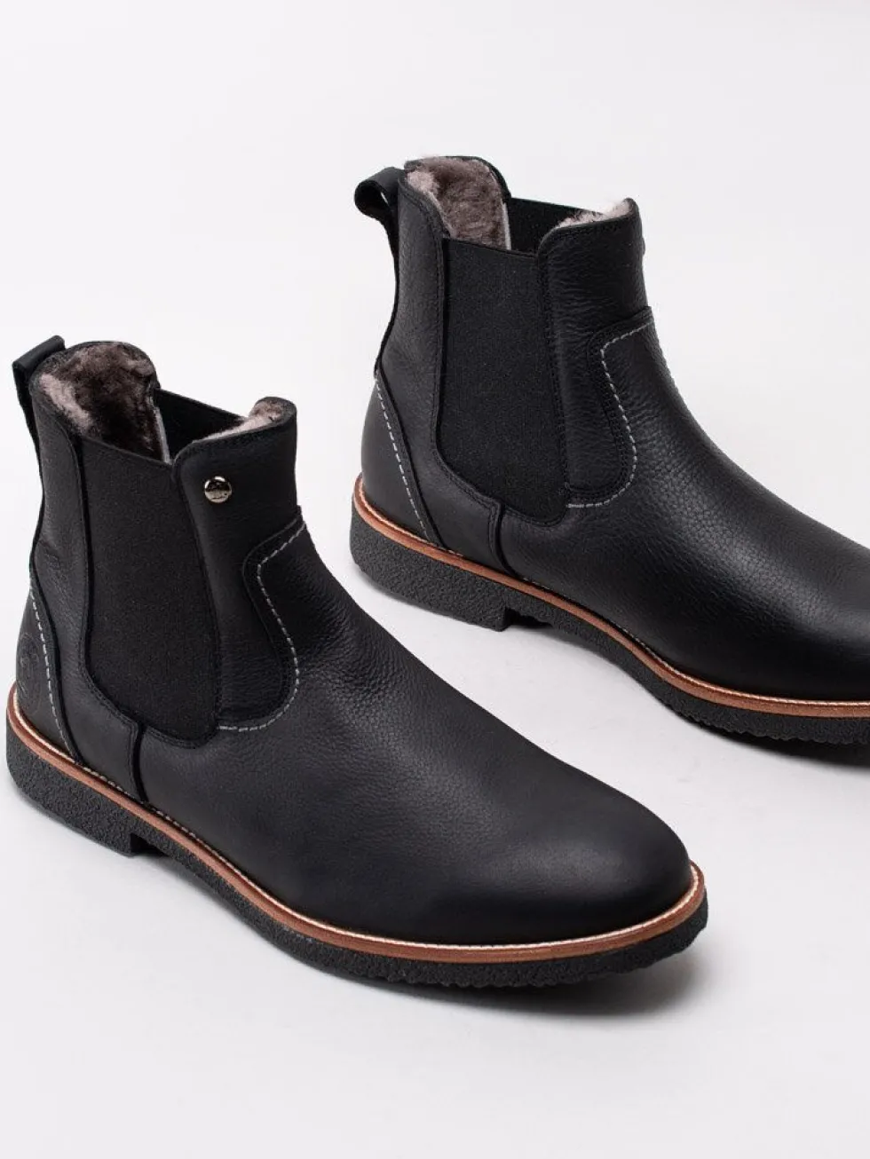 Panama Jack - Garnock Igloo C2 - Svarta fårskinnsfodrade boots i skinn