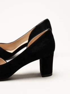 Peter Kaiser - Svarta peep toe pumps i mocka