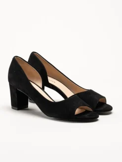Peter Kaiser - Svarta peep toe pumps i mocka