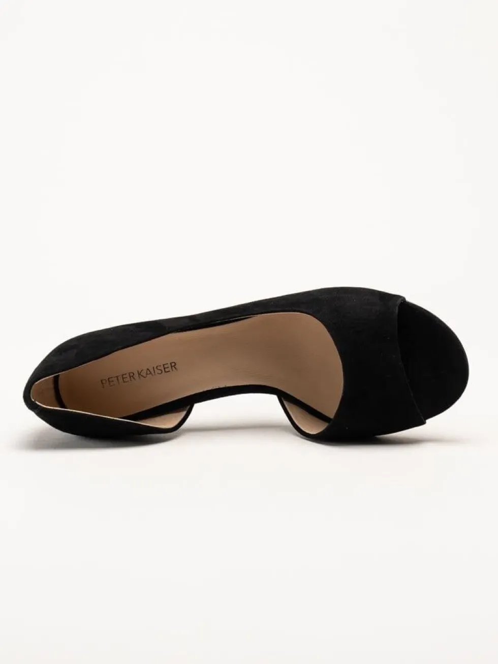 Peter Kaiser - Svarta peep toe pumps i mocka