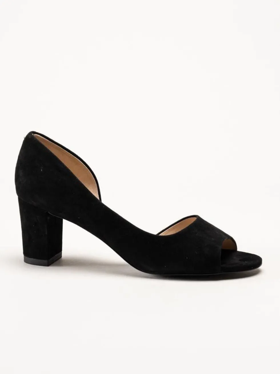 Peter Kaiser - Svarta peep toe pumps i mocka