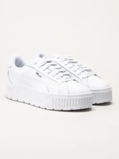 Puma - Karmen II L - Vita platåsneakers i skinn