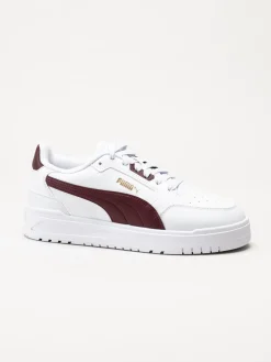 Puma - Shuffle Downtown - Vita sneakers med vinröda partier