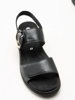 Remonte - Svarta sandaler i skinn