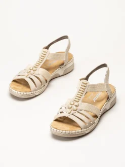 Rieker - Beige dekorerad sandal