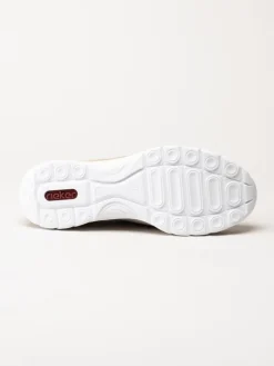 Rieker - Beige slip on skor i mocka