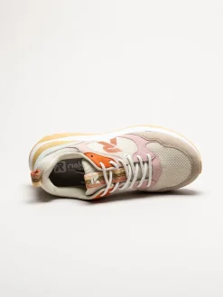 Rieker - Beige sneakers i mocka och mesh