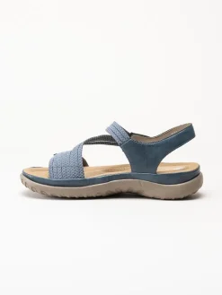 Rieker - Blå sandaler med resårremmar