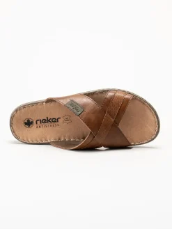 Rieker - Bruna sandaler i skinn