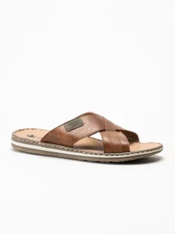 Rieker - Bruna sandaler i skinn