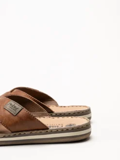 Rieker - Bruna sandaler i skinn