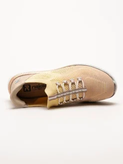 Rieker - Flerfärgade gula slip on skor i textil