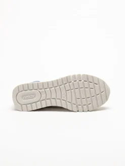 Rieker - Ljusblå sneakers i mocka och skinn