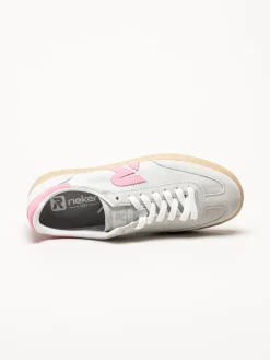 Rieker - Ljusgrön sneakers i mocka