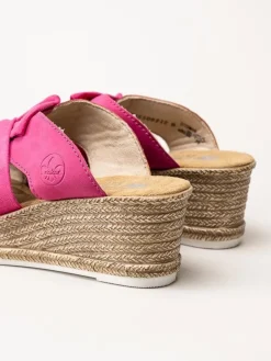 Rieker - Rosa slip in sandaletter med rosett