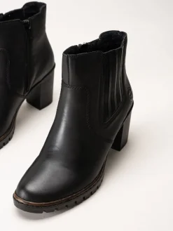 Rieker - Svarta boots i skinn