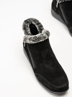 Rieker - Svarta fodrade boots i mocka