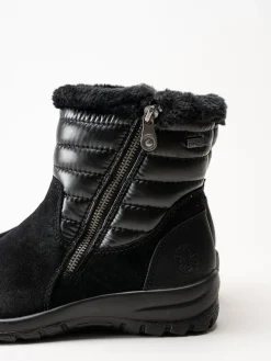 Rieker - Svarta fodrade boots i mocka
