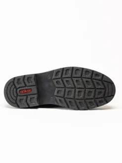 Rieker - Svarta fodrade boots i oljad nubuck
