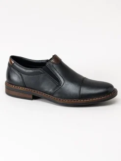 Rieker - Svarta loafers i skinn