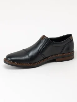 Rieker - Svarta loafers i skinn