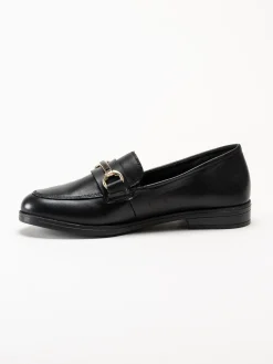 Rieker - Svarta loafers i skinn