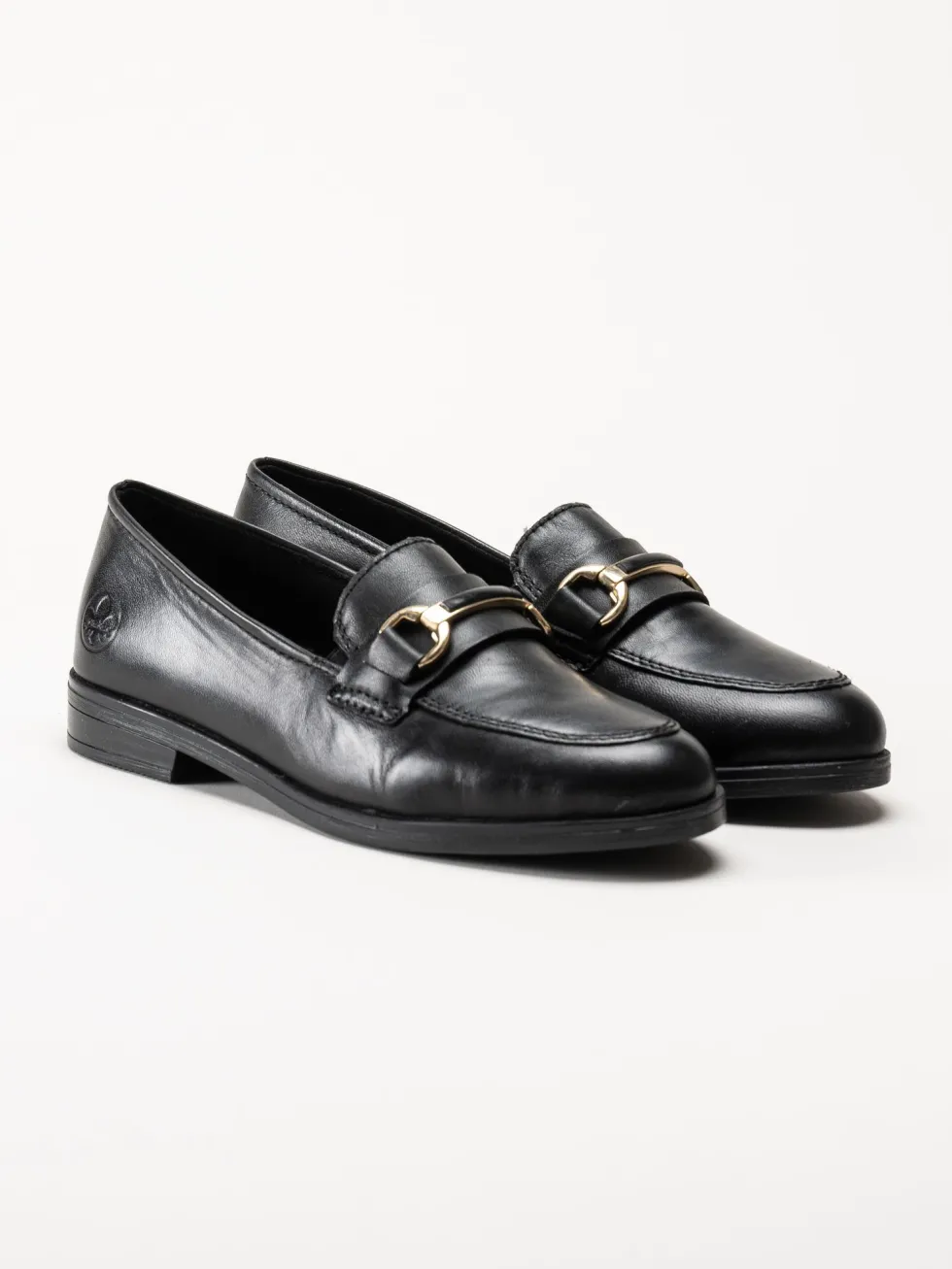 Rieker - Svarta loafers i skinn